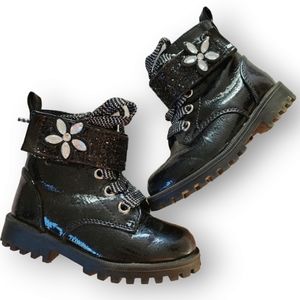 Baby Girls Black Combat Boots